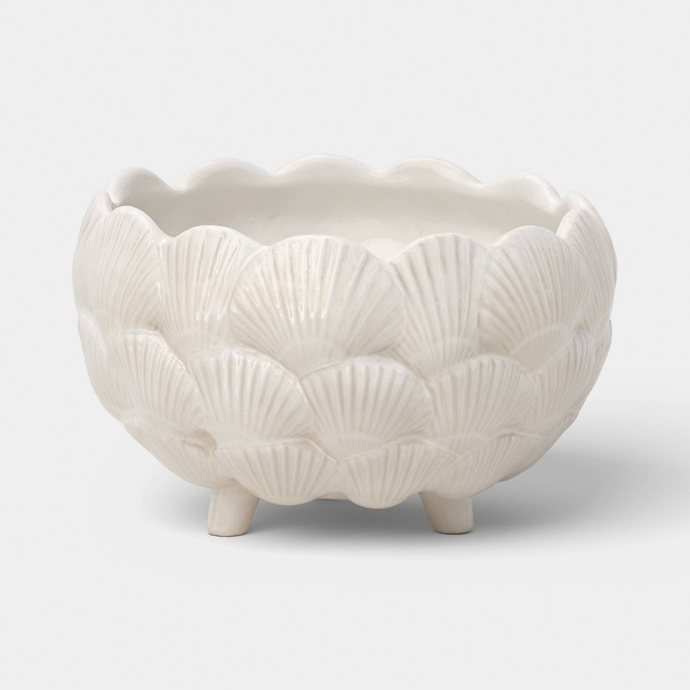 8" Ceramic Clam Shell‎ Planter Ivory - Threshold Studio McGee, Target